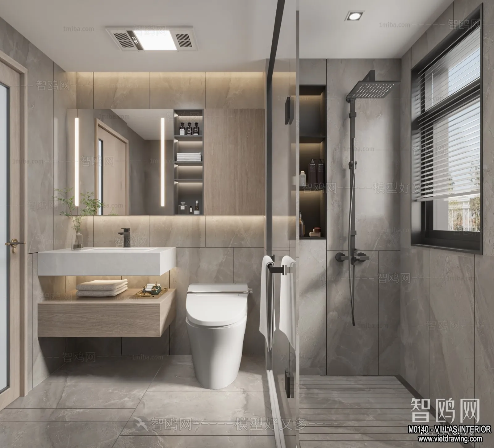 Bathroom – Villas 3D Interior Scene – 3D Models – 014