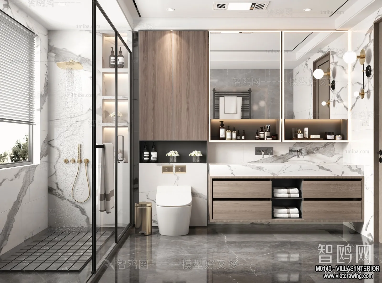 Bathroom – Villas 3D Interior Scene – 3D Models – 017