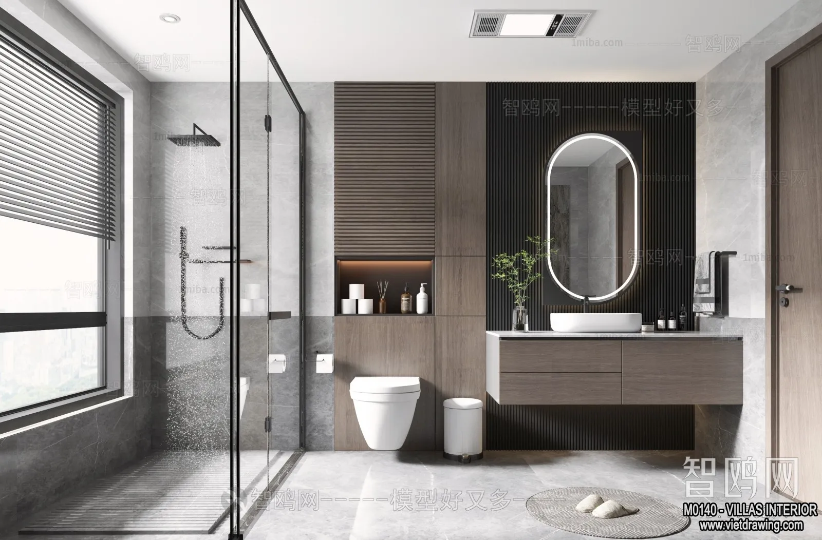 Bathroom – Villas 3D Interior Scene – 3D Models – 022