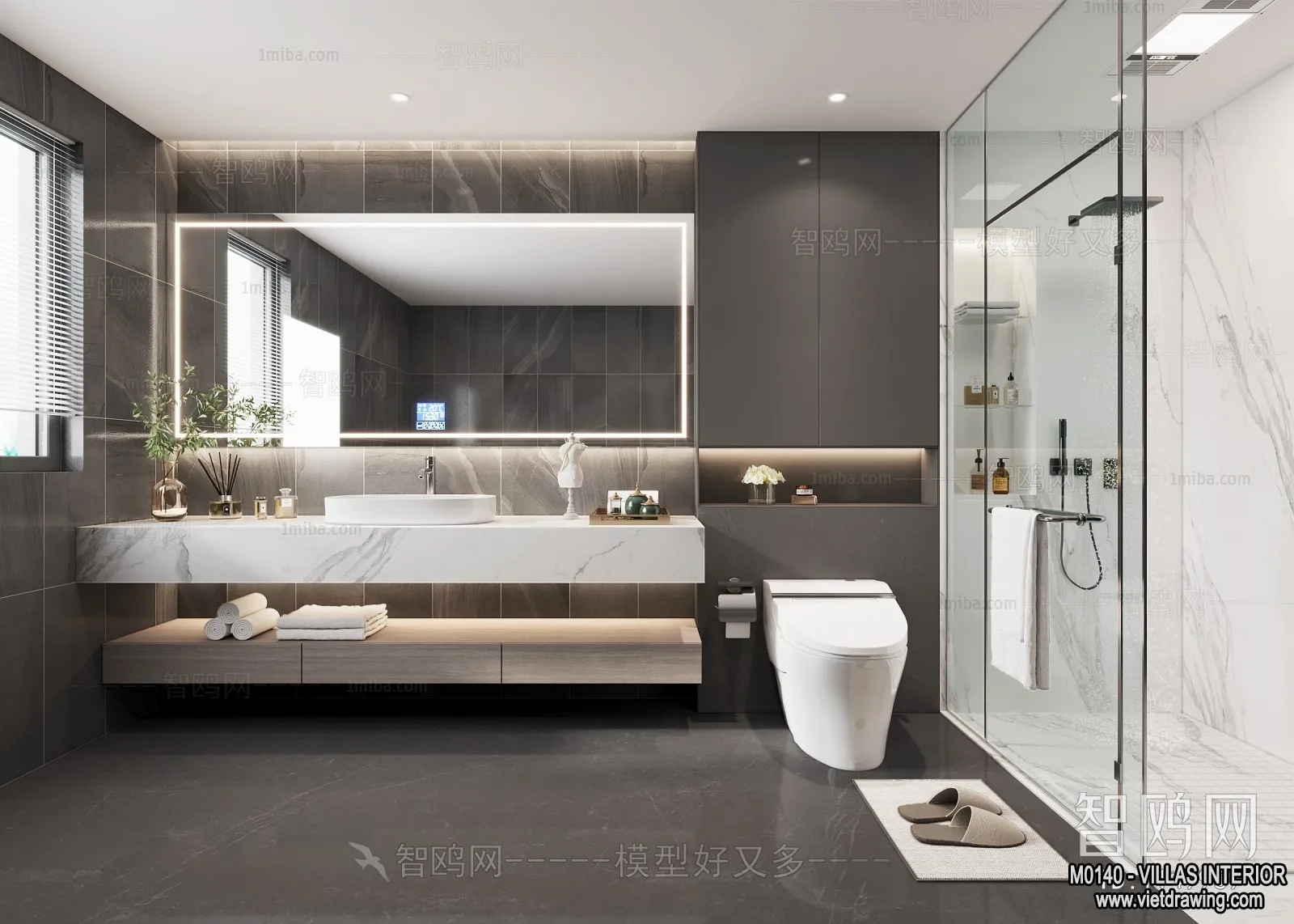 Bathroom – Villas 3D Interior Scene – 3D Models – 031