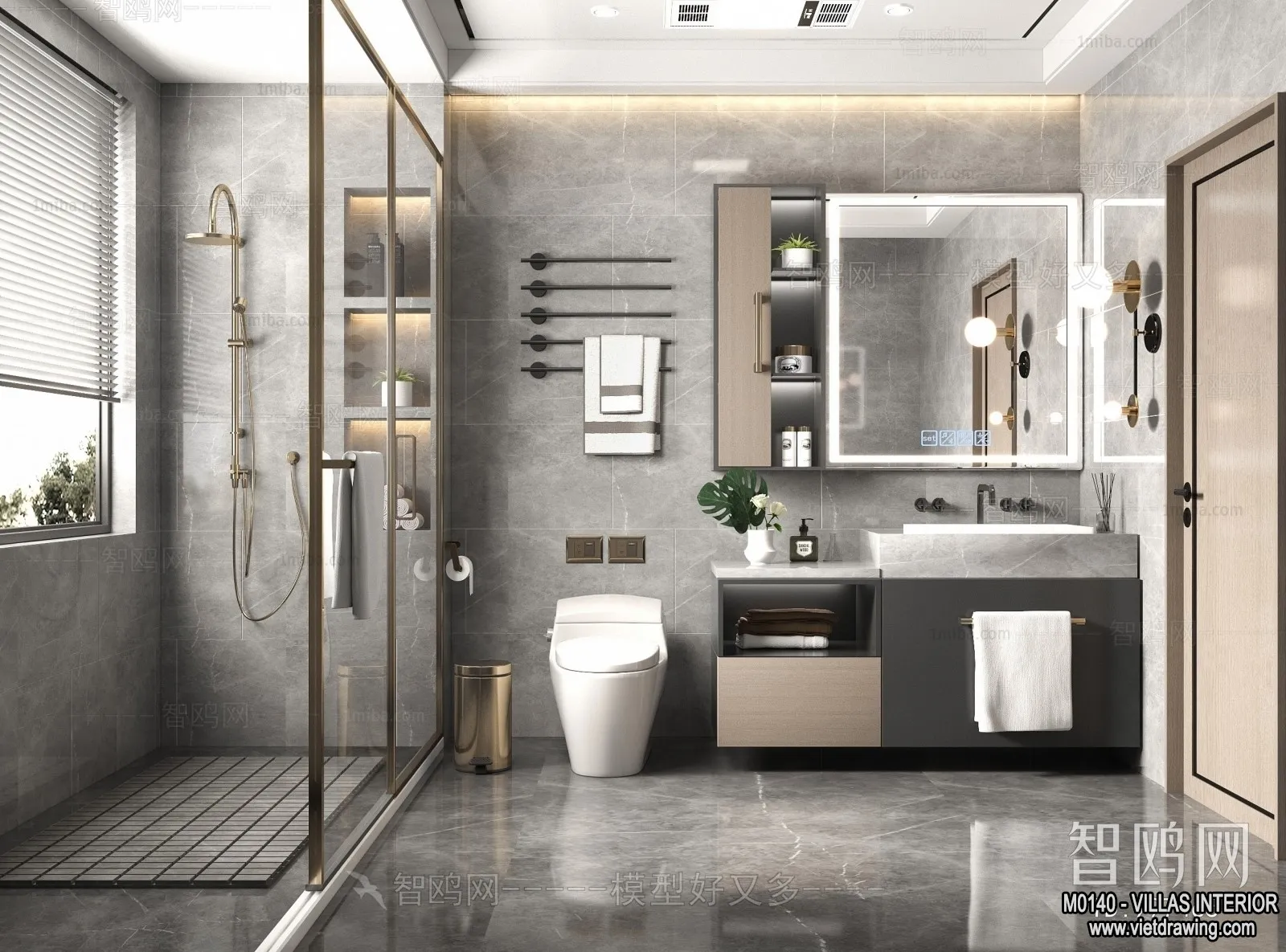 Bathroom – Villas 3D Interior Scene – 3D Models – 036