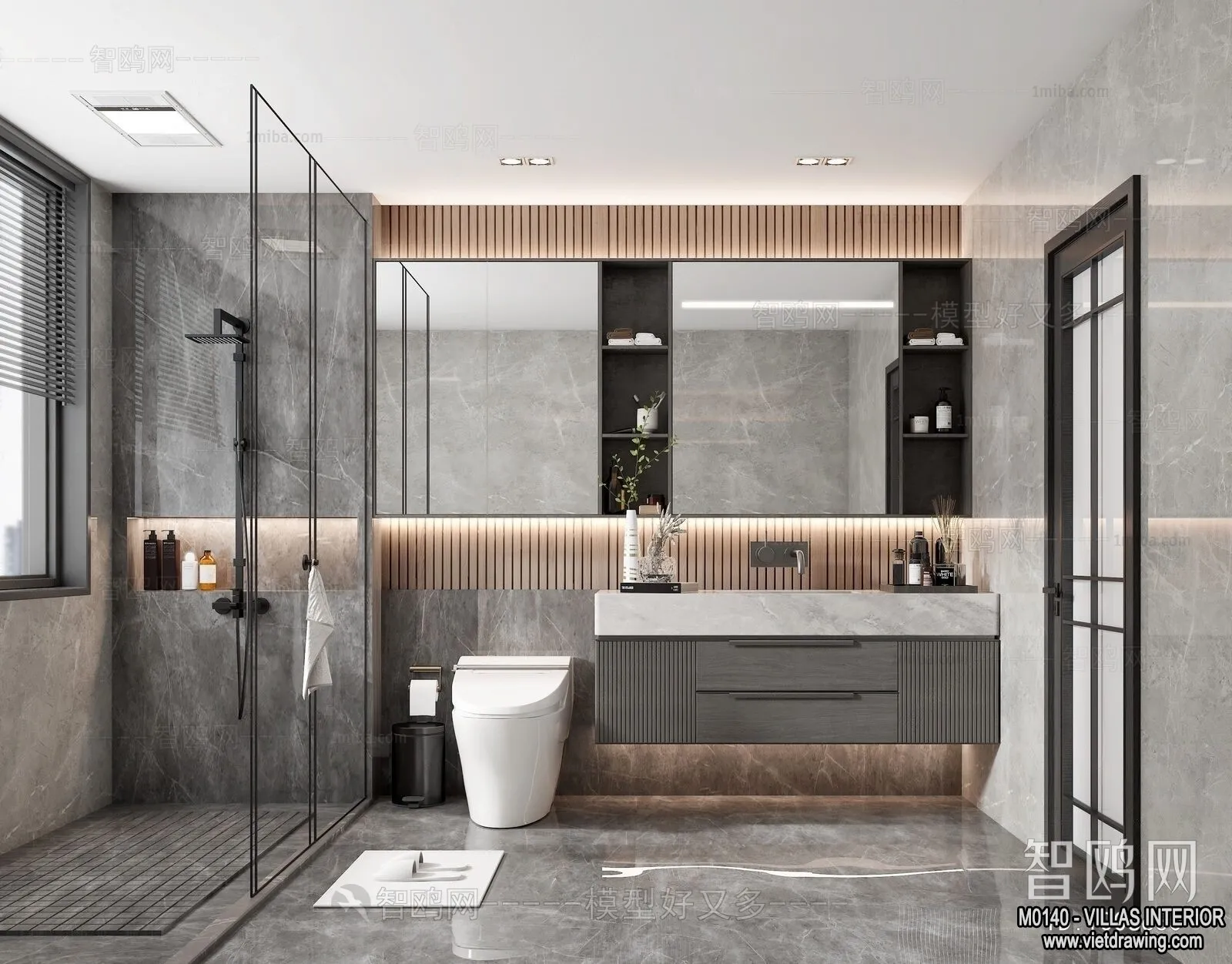 Bathroom – Villas 3D Interior Scene – 3D Models – 038