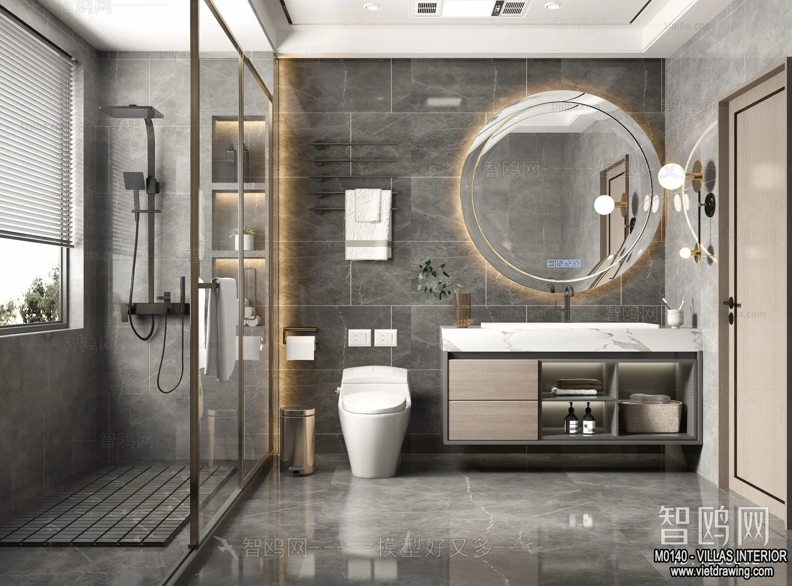 Bathroom – Villas 3D Interior Scene – 3D Models – 042