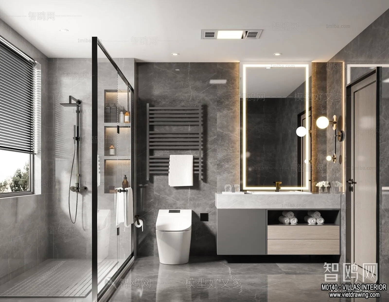 Bathroom – Villas 3D Interior Scene – 3D Models – 049