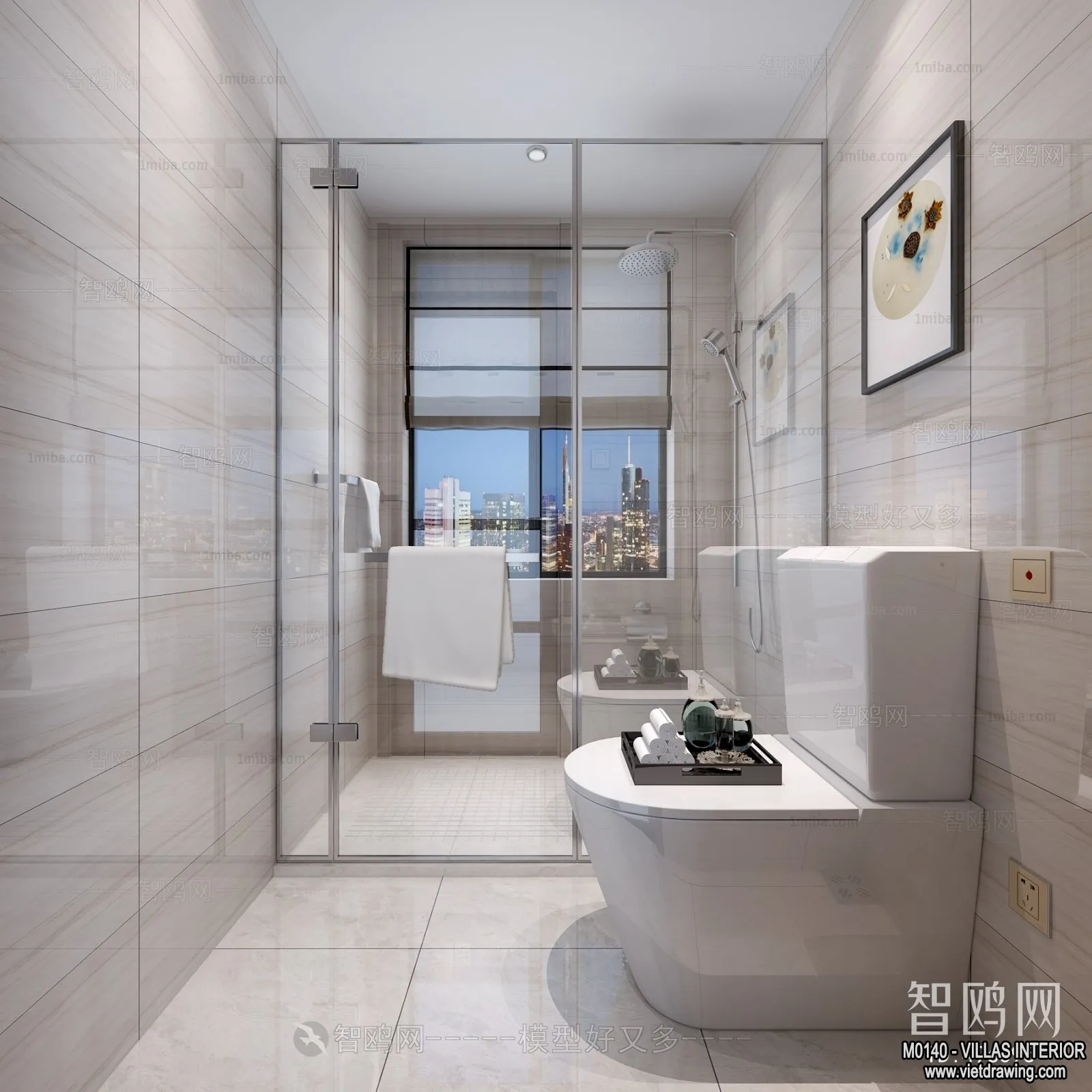 Bathroom – Villas 3D Interior Scene – 3D Models – 066