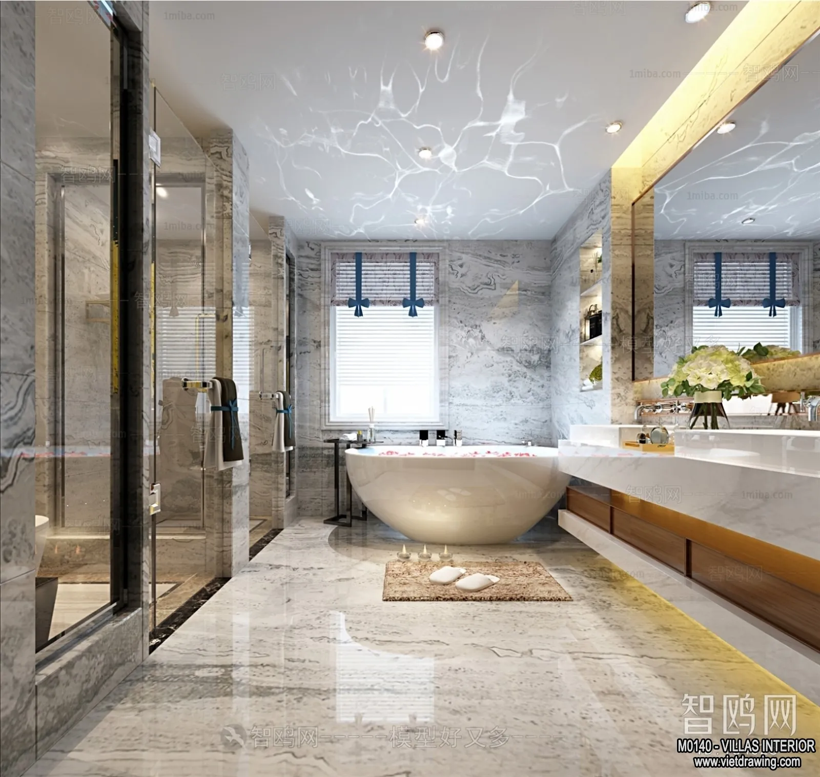 Bathroom – Villas 3D Interior Scene – 3D Models – 072