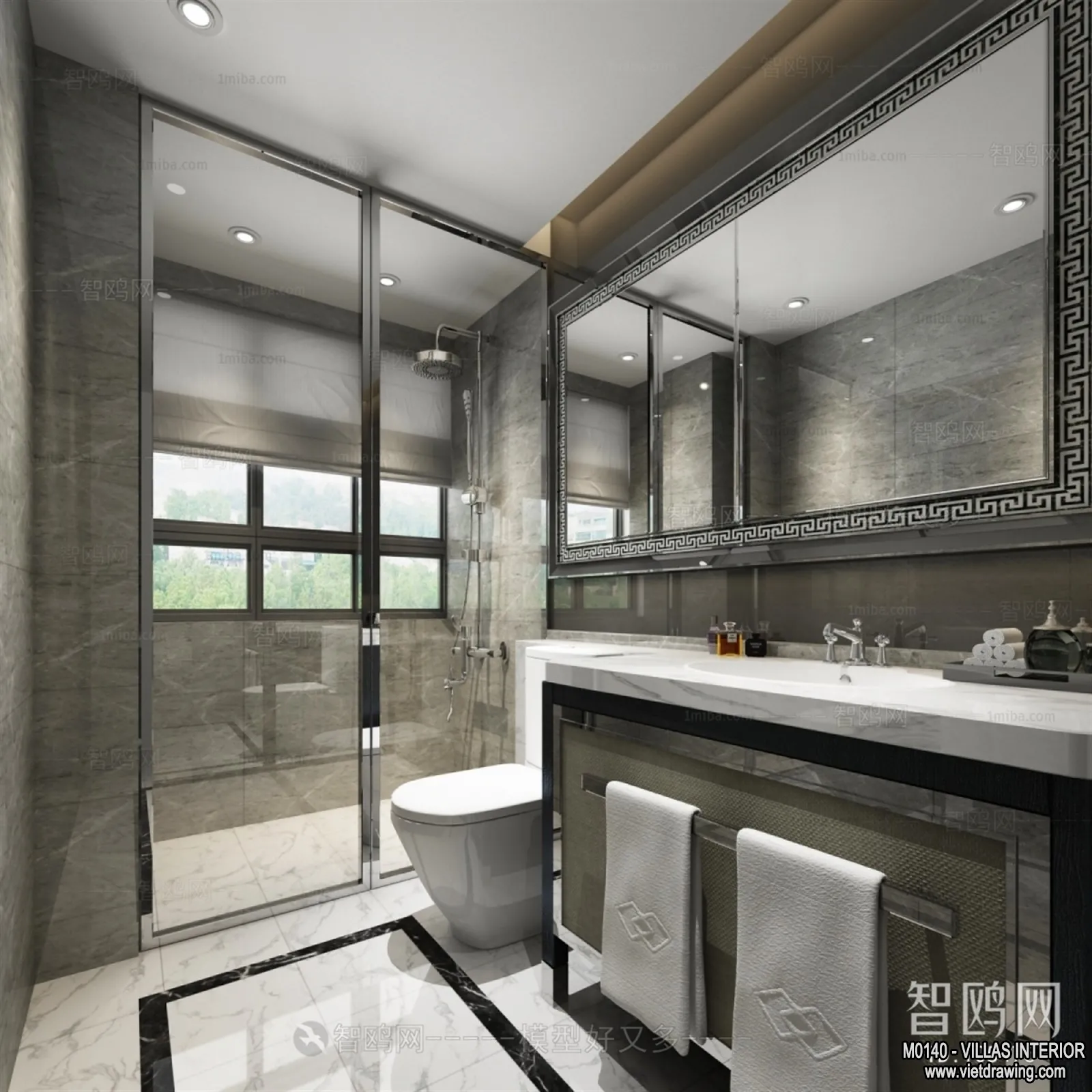 Bathroom – Villas 3D Interior Scene – 3D Models – 074