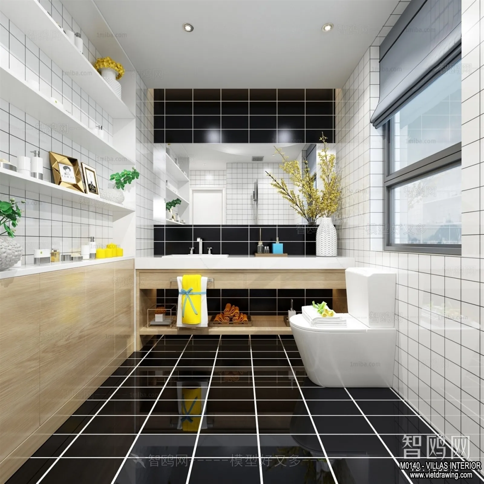 Bathroom – Villas 3D Interior Scene – 3D Models – 086