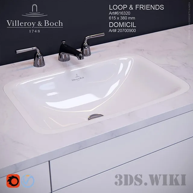 bathroom – Villeroy & Boch washbasin and Domicil mixer tap 3ds Max