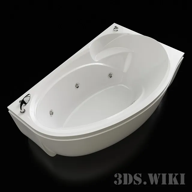 bathroom – Vis Vitalis acrylic corner bathtub 3ds Max