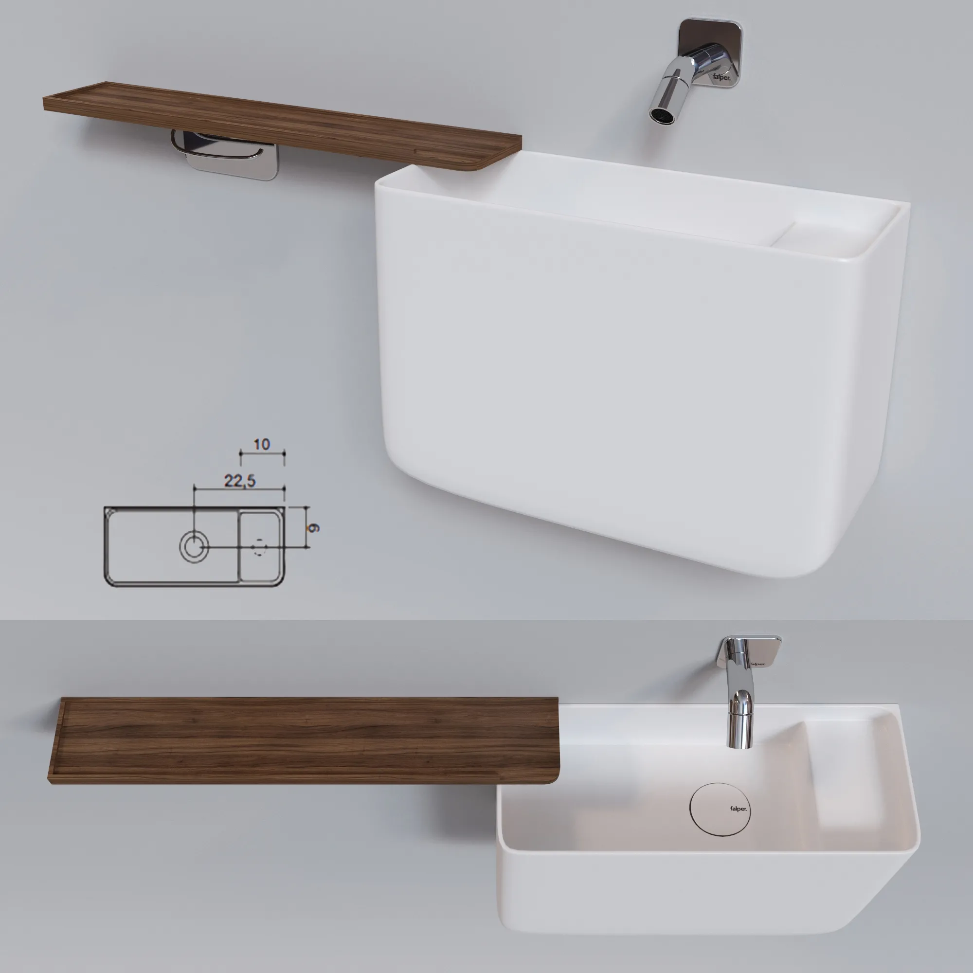 bathroom – Washbasin Falper Bauletto 3ds Max