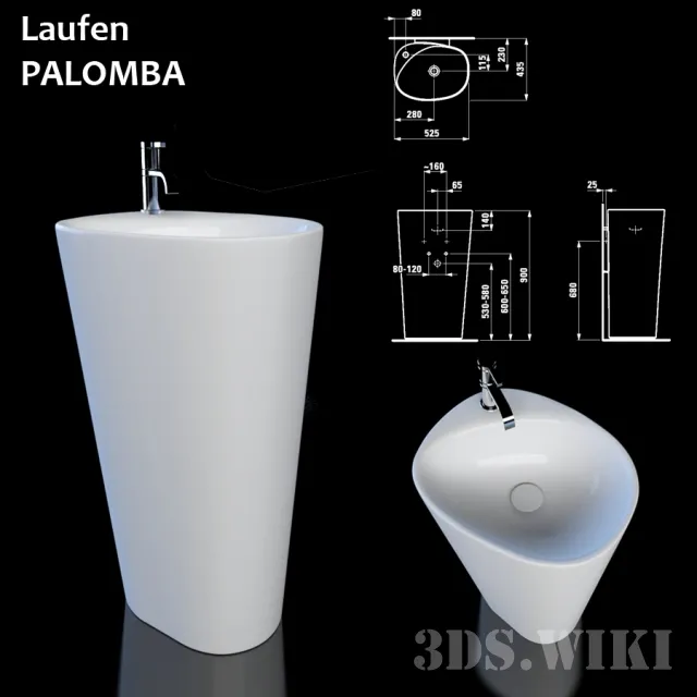 bathroom – Washbasin Palomba Collection Laufen 3ds Max