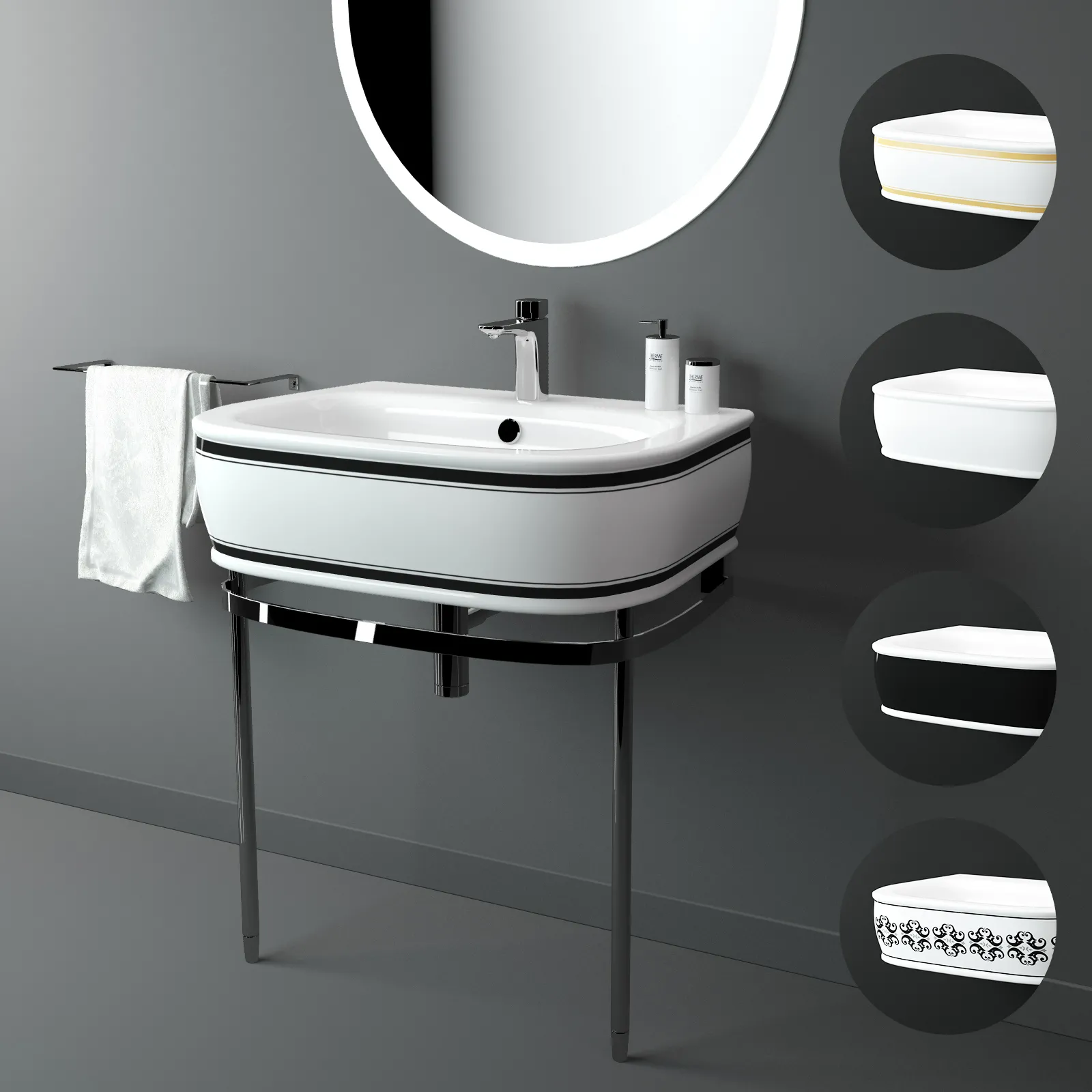 bathroom – Washbasin Roca Meridian 02 3ds Max