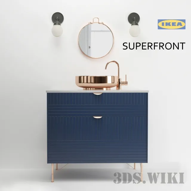 bathroom – Washbasin Superfront PARALLELS wall lamp VITEMOLLA 3ds Max