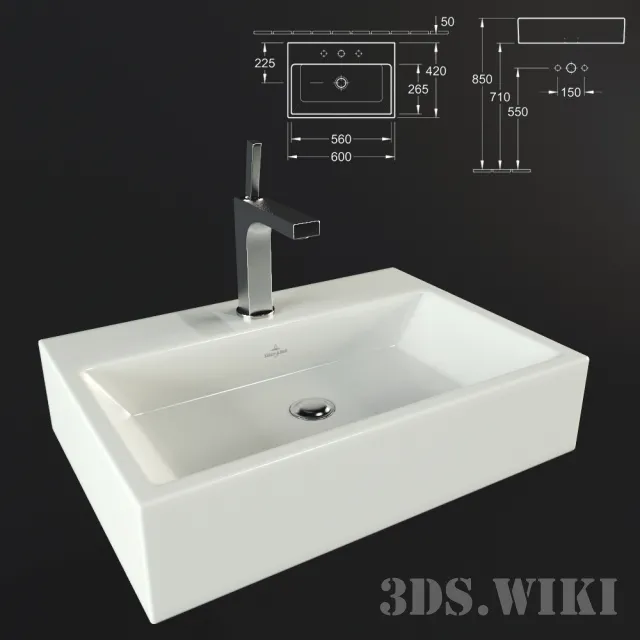 bathroom – Washbasin Villeroy & Boch Memento 3ds Max