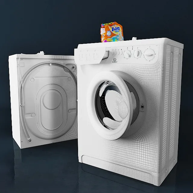 bathroom – Washing machine Indesit model ws84tx 3ds Max