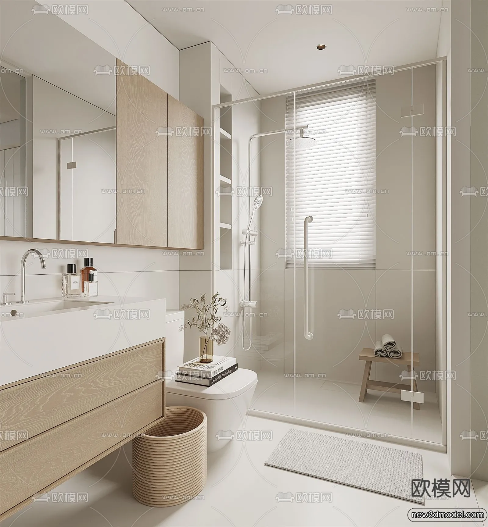 Bathroom – WC – Restroom – 3D Interior Scene – Modern Style – 125