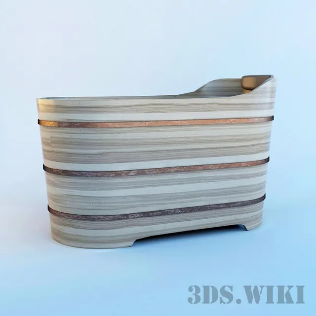bathroom – Wooden Bath 3ds Max