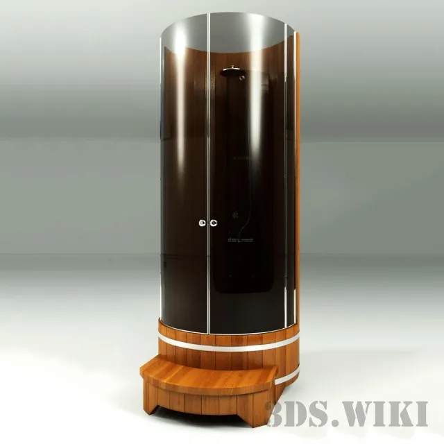 bathroom – Wooden shower cubicle 3ds Max