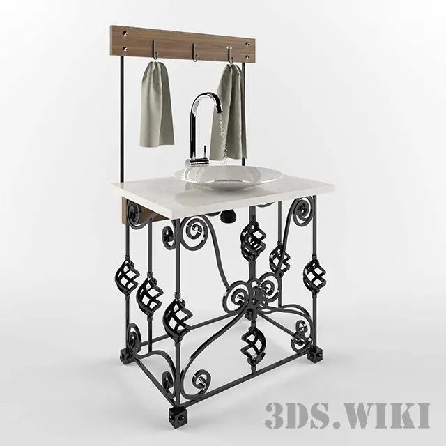 bathroom – Wrought iron washbasin 3ds Max