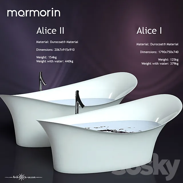 Bathrooms Marmorin ALICE I and ALICE II 3DS Max Model