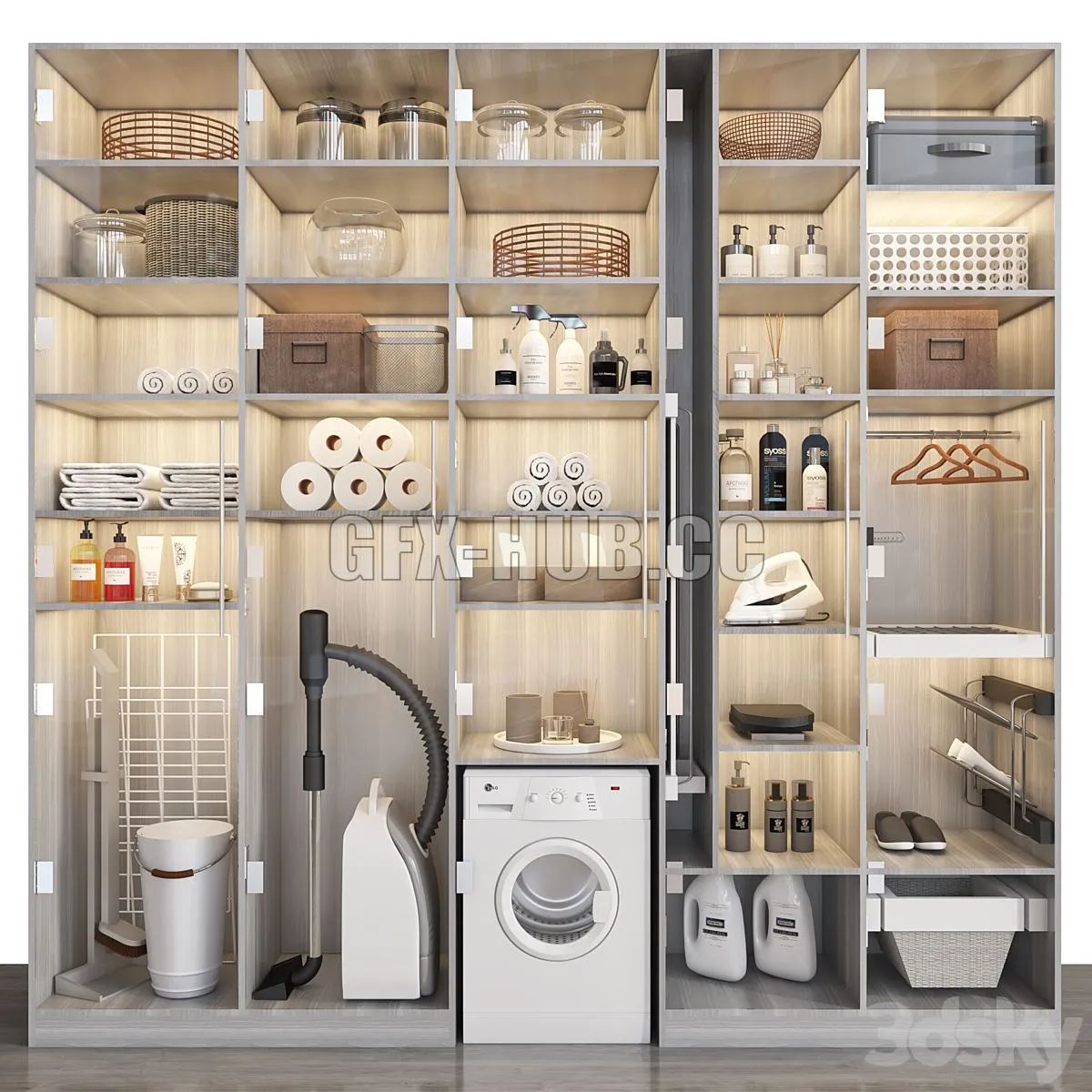 Bathroomset 107 (laundry) 3dsMax Model