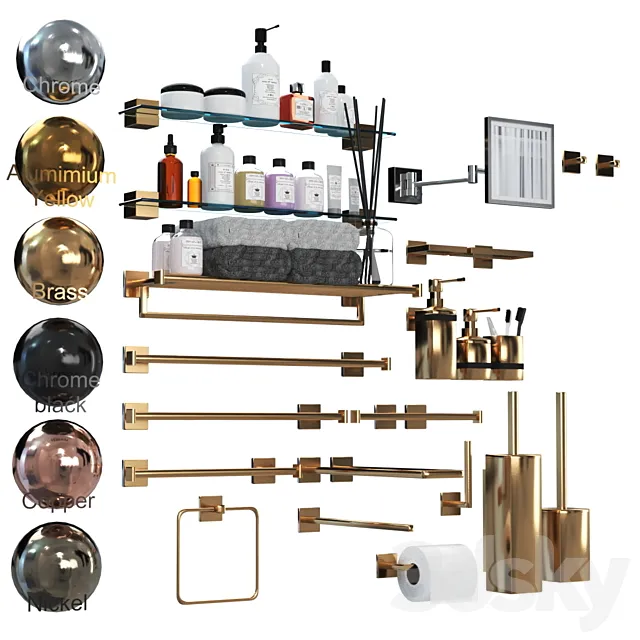 bathrooom accessories set 01 3ds Max