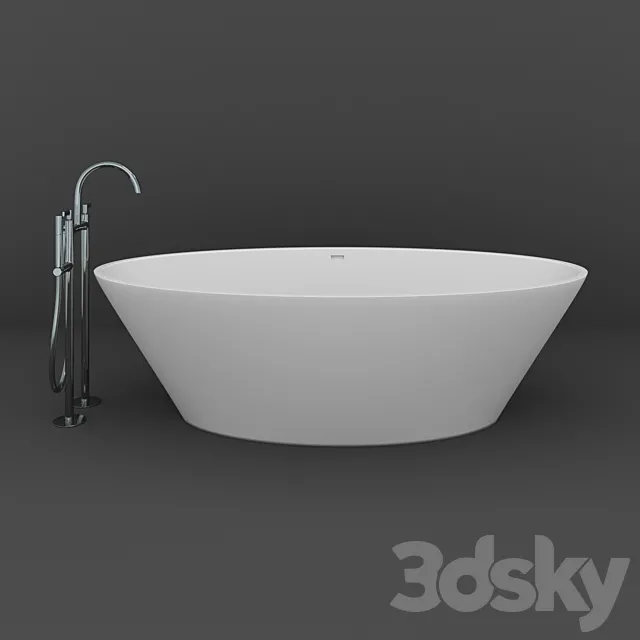 Bathtub and bathtub faucet BLINK CHIC 3DS Max Model