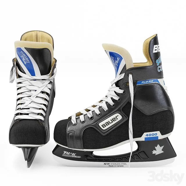 Bauer Supreme Custom 4000 Tuuk Ice Hockey Skates 3dsMax Model