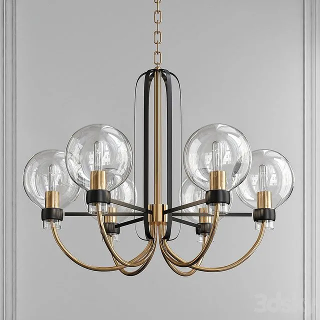 Bauhaus Bronze-Satin Brass 5 Light Chandelier by Maxim Lighting 3dsMax Model