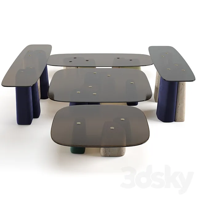 Baxter Fany coffee tables set 3DS Max Model