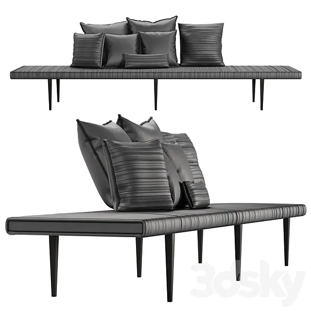 Baxter garcon bench and pillows 3DS Max Model