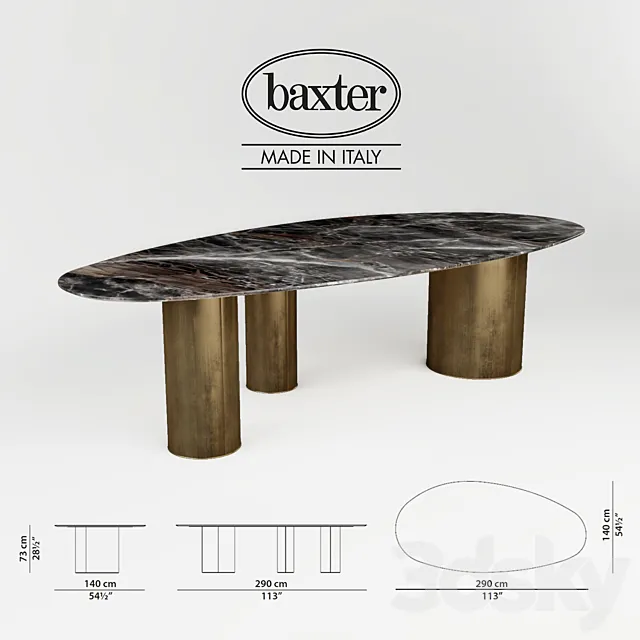 BAXTER-LAGOS TABLE 3DS Max Model