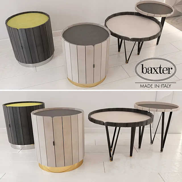 Baxter NINFEA NIGHT TABLE and SMALL TABLE 3ds Max