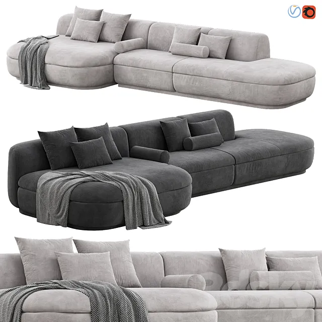 Baxter Piaf Sofa Set 2 3DS Max Model