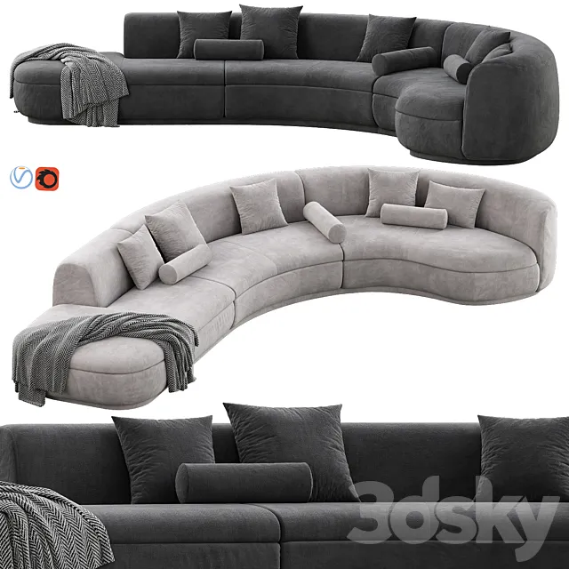 Baxter Piaf Sofa Set 3 3DS Max Model