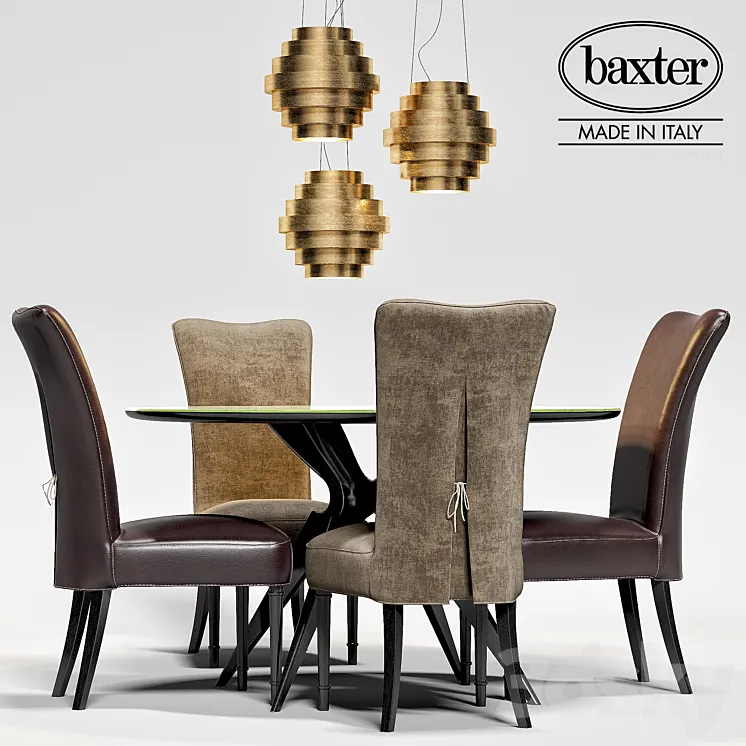 Baxter table LIQUID LUNCH LEVANTE chair lamp GUGGIE 3DS Max