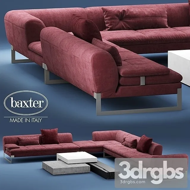 Baxter Viktor Corner Sectional Leather Sofa 01 3dsmax Download