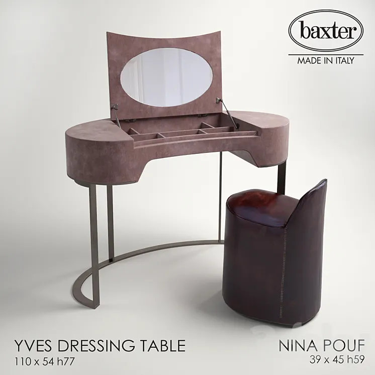 BAXTER YVES DRESSING TABLE NINA POUF 3DS Max