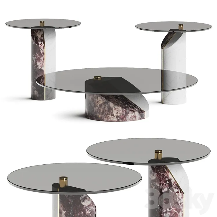 Baxter Ziggy Coffee & Side Tables 3DS Max