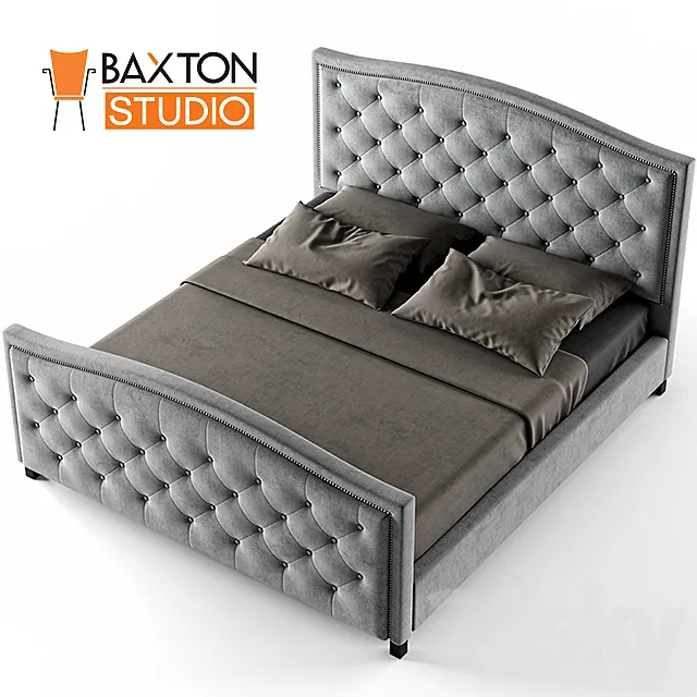 Baxton Studio Fawner Queen Upholstered Arched Platform Bed Gray 3ds Max