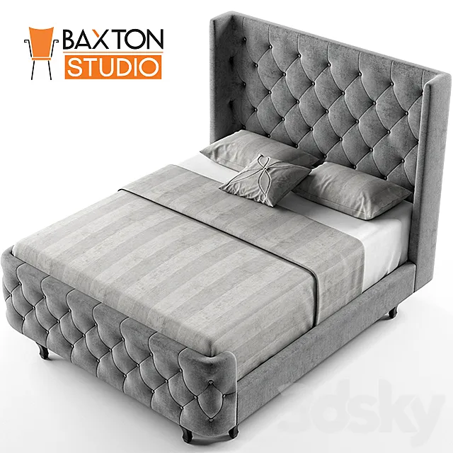 Baxton Studio Regina Wood Contemporary Bed Queen 3ds Max