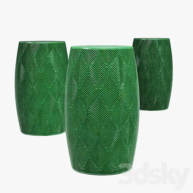 Bay isle home stave garden stool 3ds Max