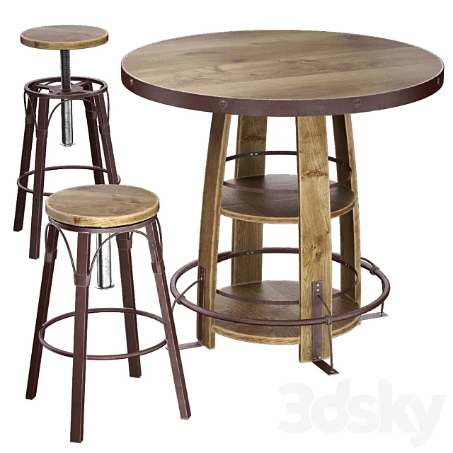 Bayshore Pub Table Set 3DS Max Model