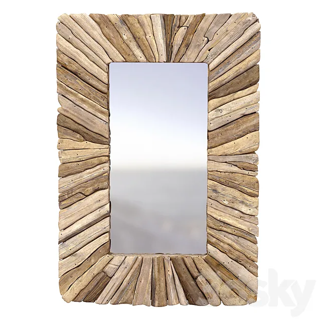 Bazar Bizar Driftwood Framed Mirror wooden Natural M 3ds Max