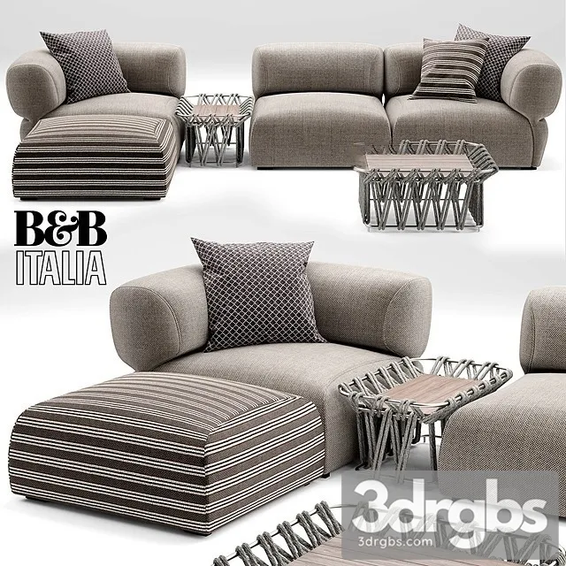 BB Italia Butterfly Outdoor Simple Sofa 01 3dsmax Download