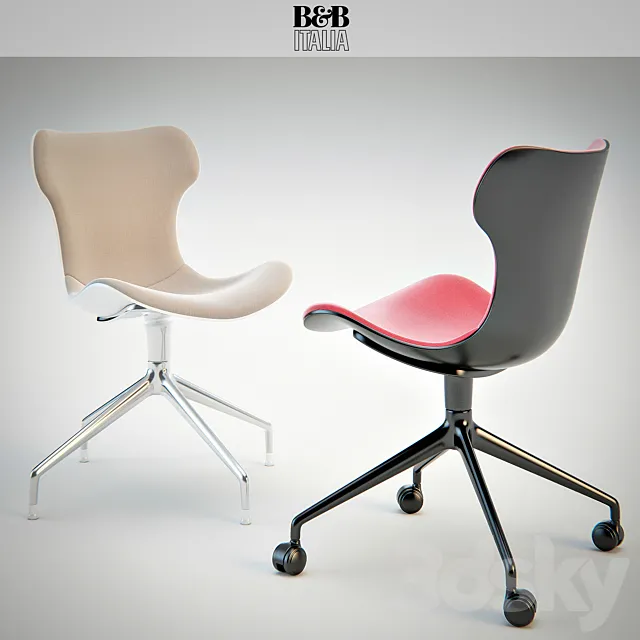 B&B Italia chair PAPILIO SHELL (SH3 SH4) 3ds Max