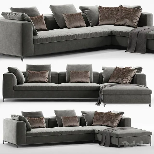 B&B italia Michel Club sofa set 3dsMax Model