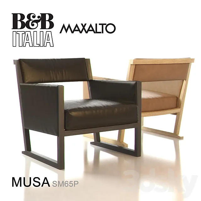 B&B ITALIA MUSA Armchair SM65P 3DS Max Model