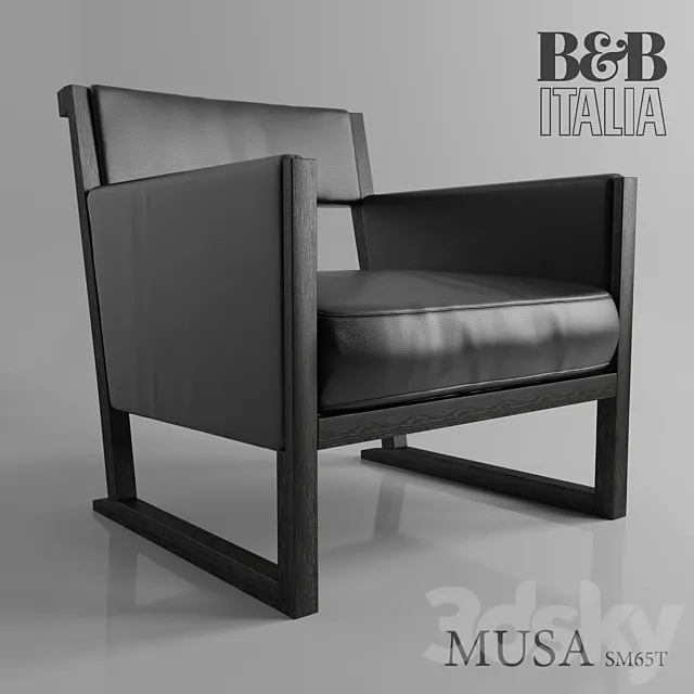 B&B Italia Musa Armchair SM65P&SM65T 3DSMax File